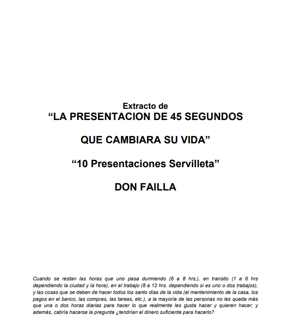 La presentación de 45 segundos